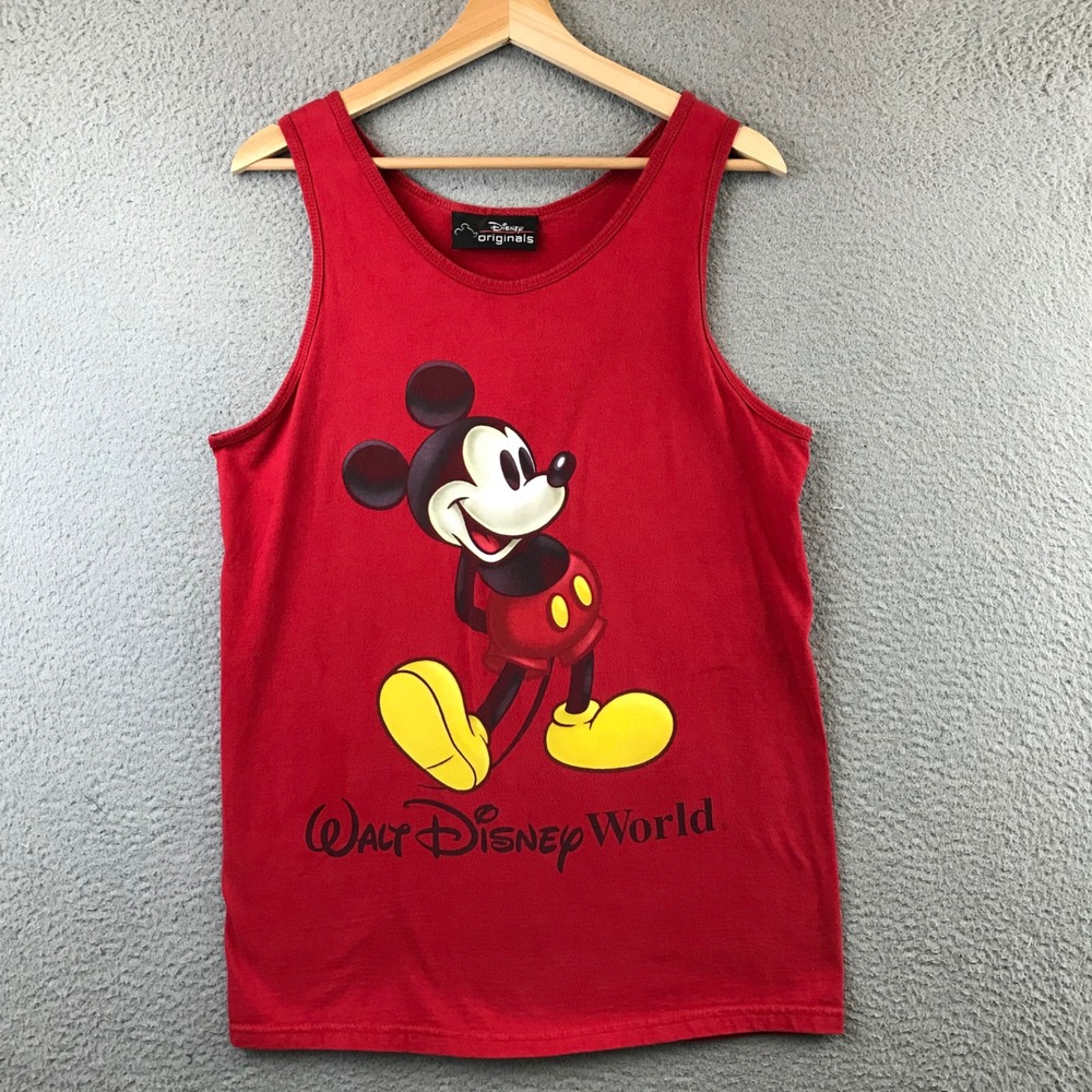 Vintage Disney Originals Mickey Mouse Walt Disney World Red Tank Top M